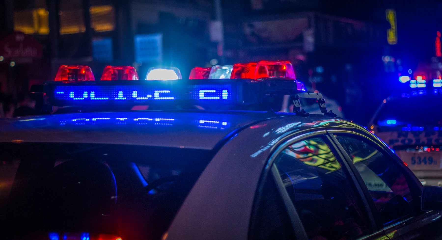 NYPD police vehicle with emergency lights